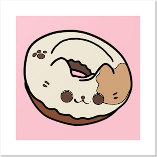 cute kawaii Cat donut Posters and Art